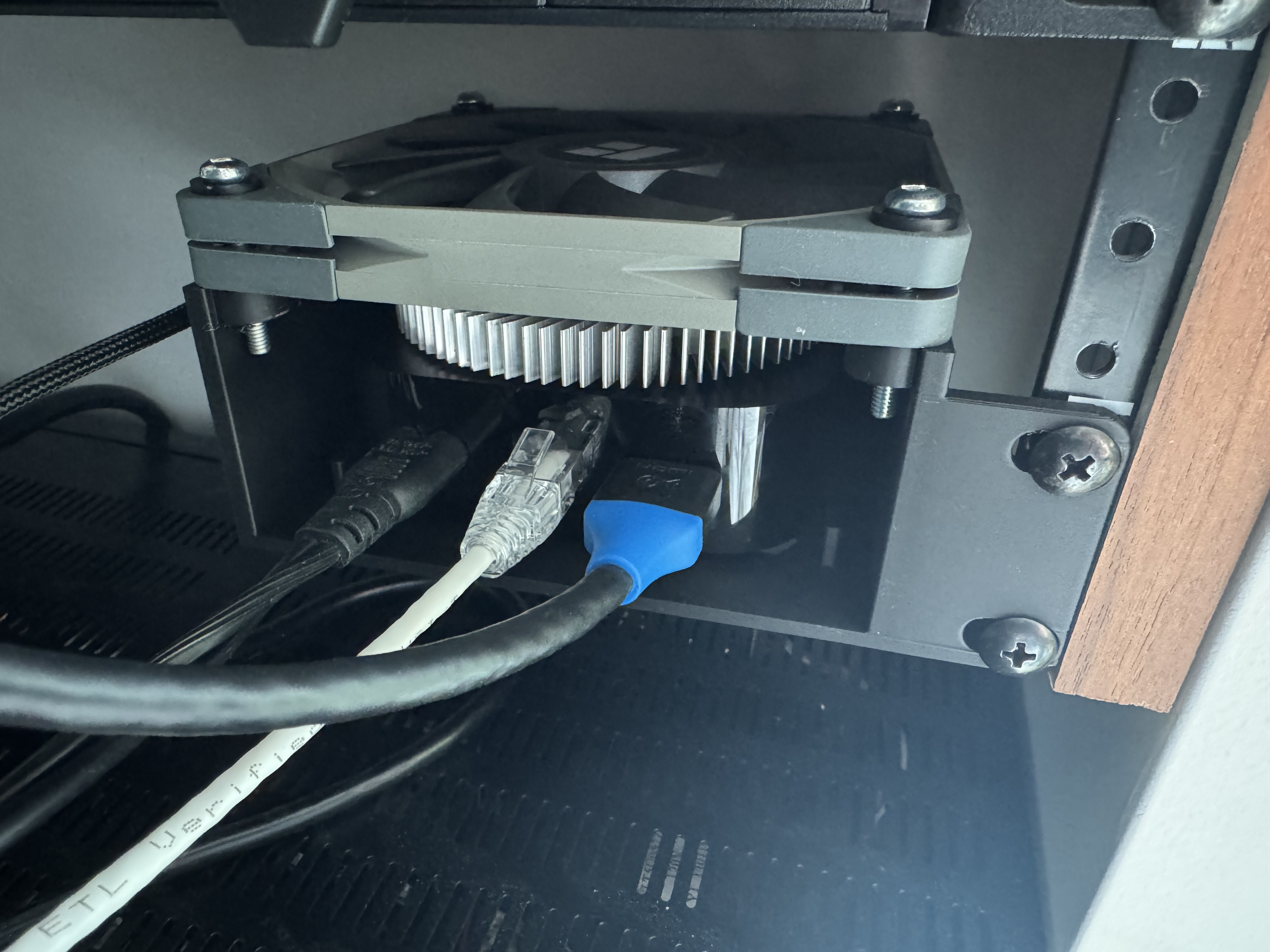 Final setup installed in the rack